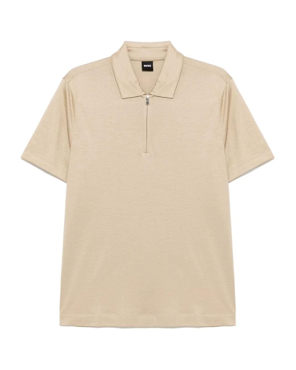 Boss Natural Half-Zip Polo Shirt for men