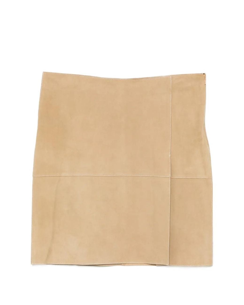P.A.R.O.S.H. Natural Minuetto Suede Mini Skirt