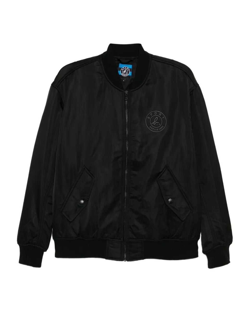SPORT b. by agnès b. Black Logo-Embroidered Bomber Jacket for men