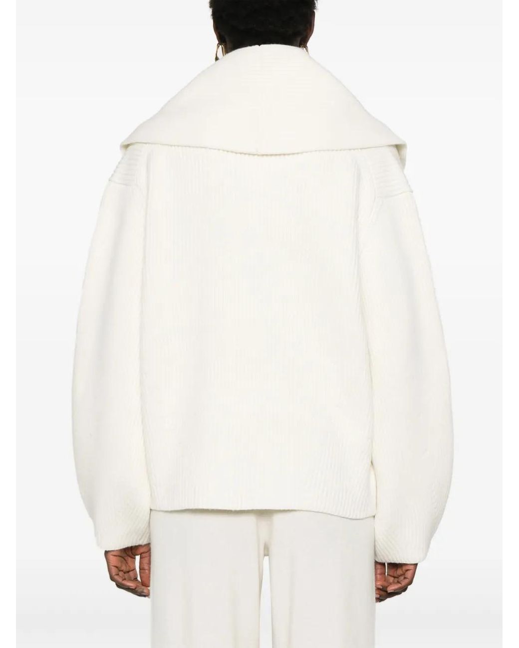 Totême White Shawl-Lapel Cardigan