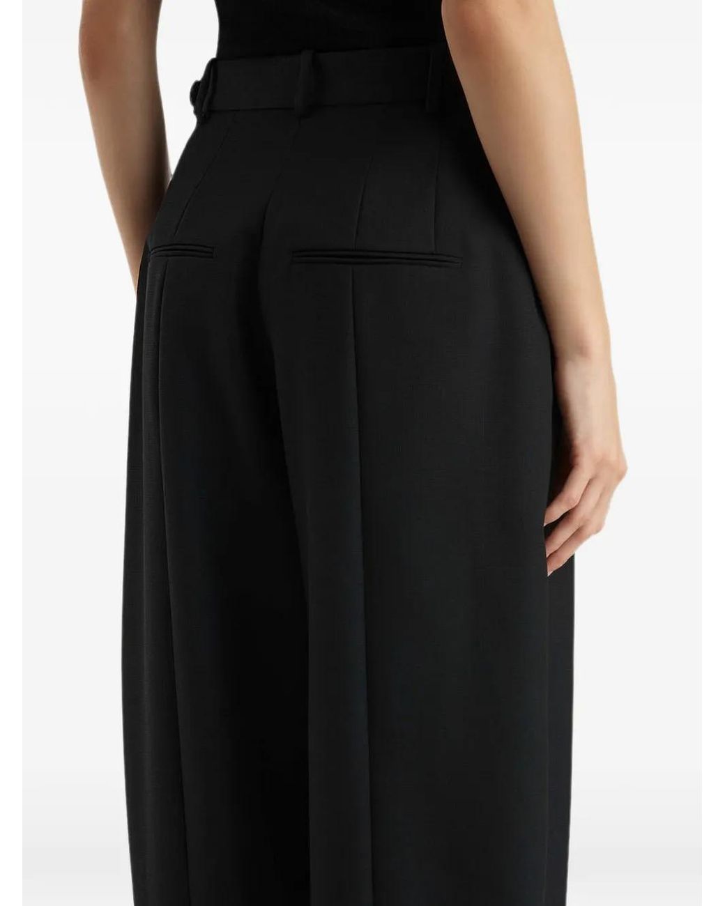 Khaite Black Jude Pinstripe Trousers