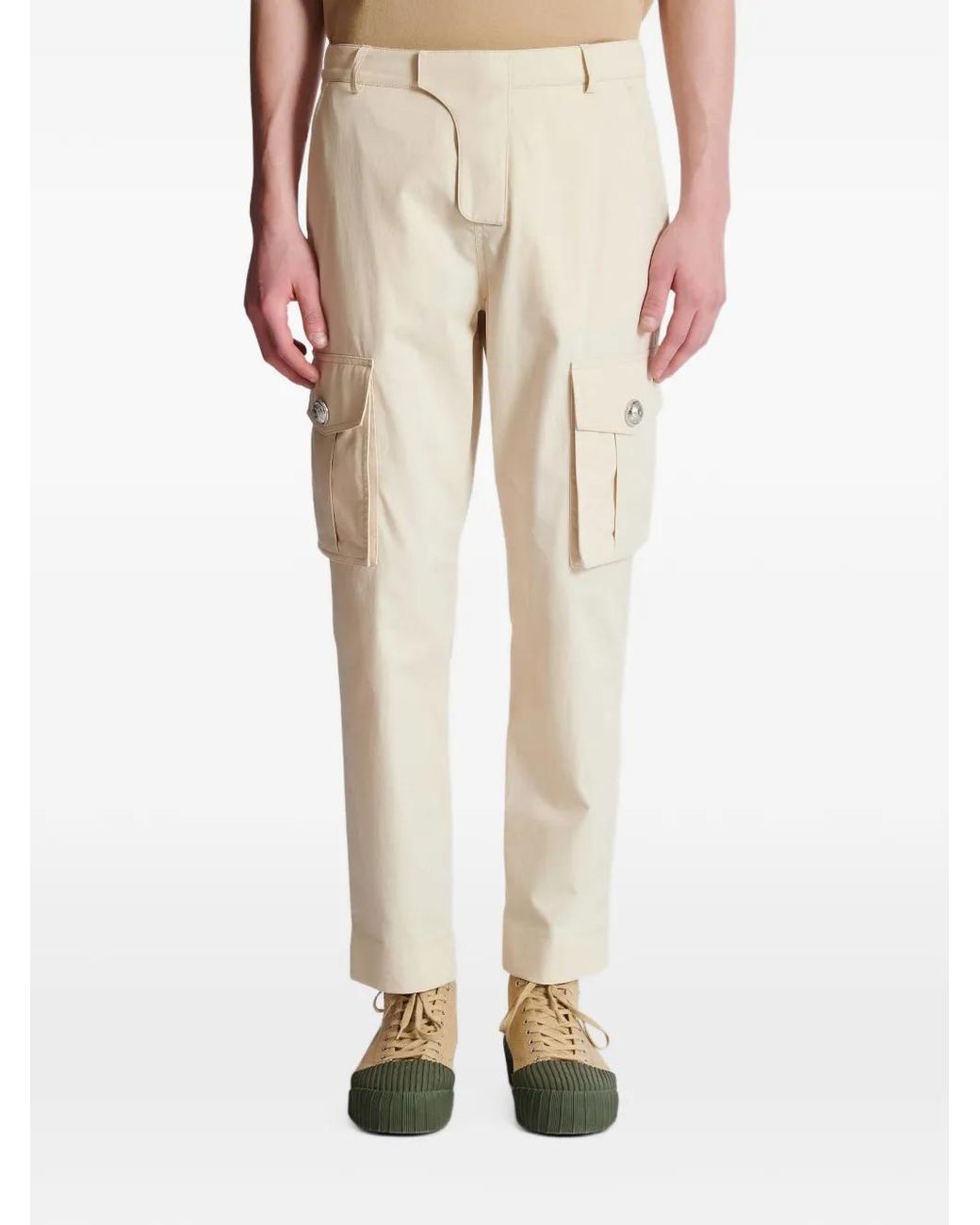Balmain Natural Cargo Trousers for men