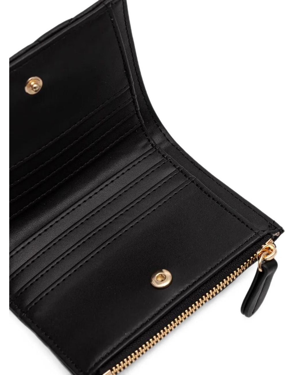 Twinset Black Quilted Wallet With Logo