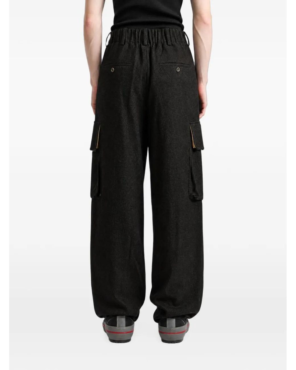 Uma Wang Gray Patch-Pocket Cargo Pants for men