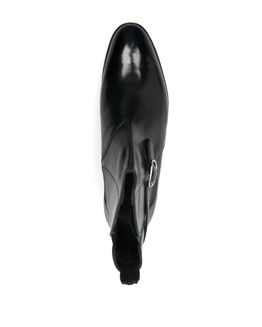 John Lobb Black Side-Buckle Polished Leather Boots for men