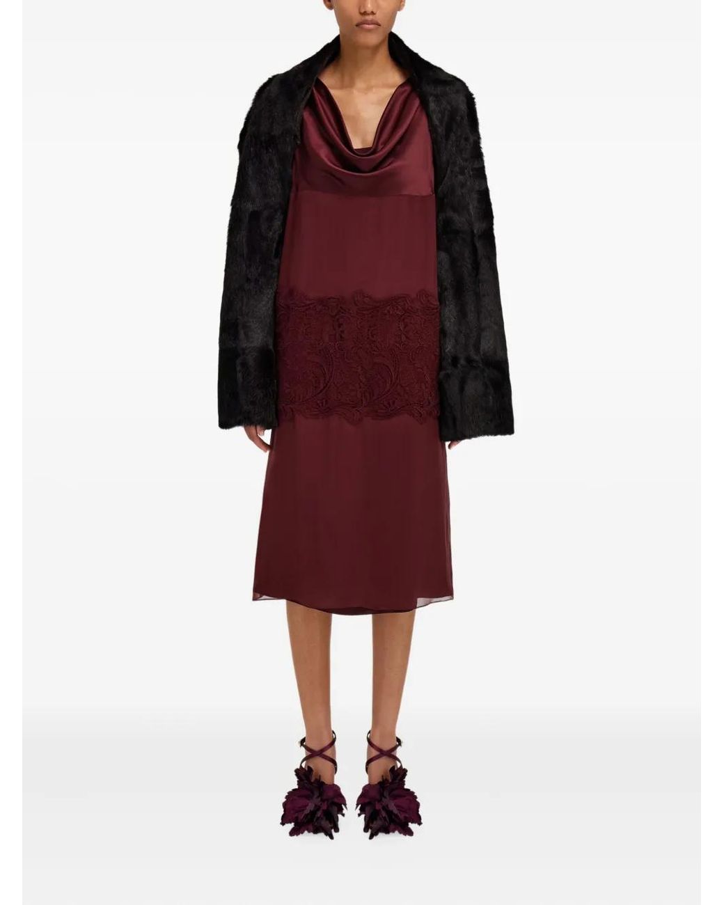 Ferragamo Black Shearling Coat