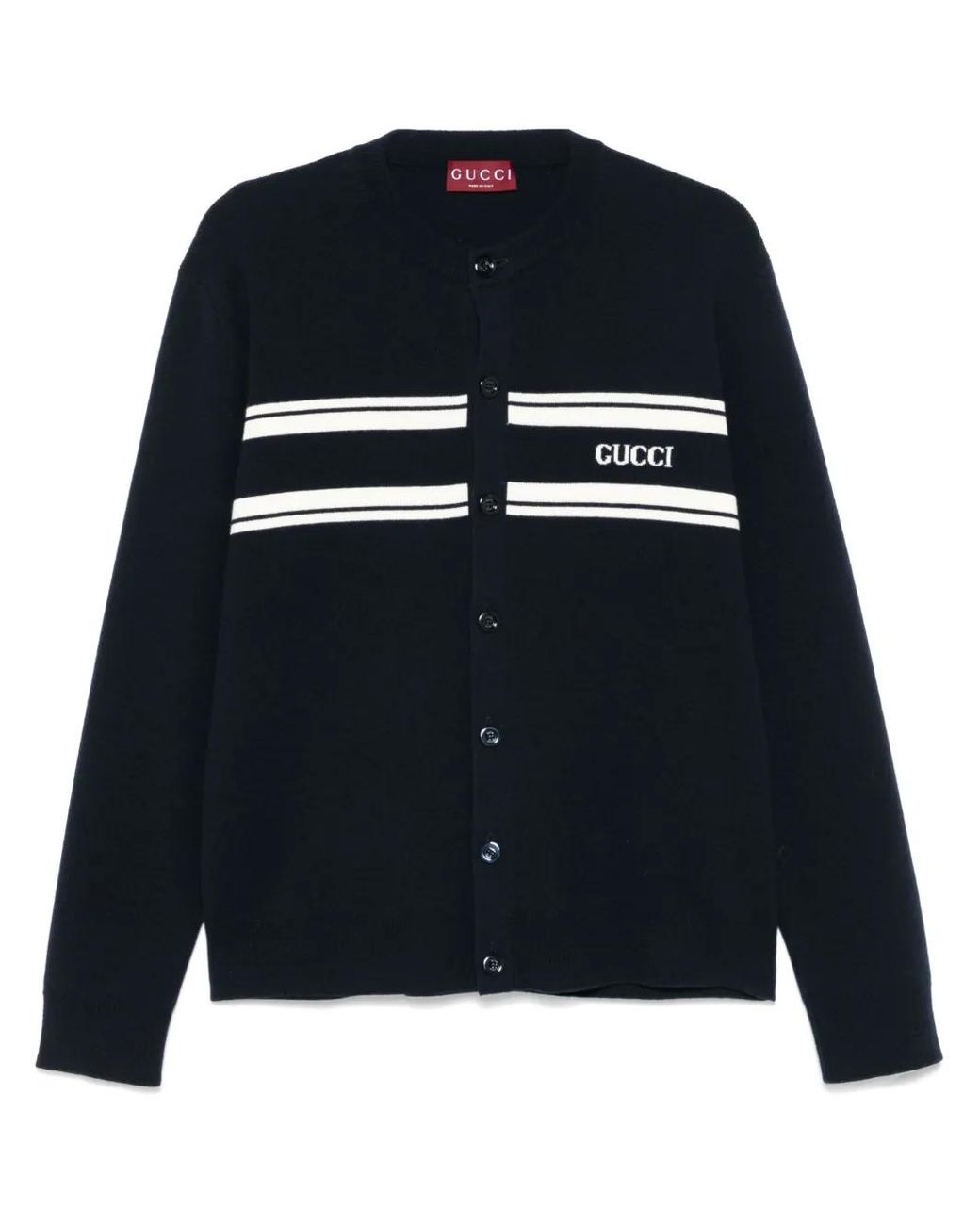 Gucci Blue Logo-Intarsia Cardigan for men