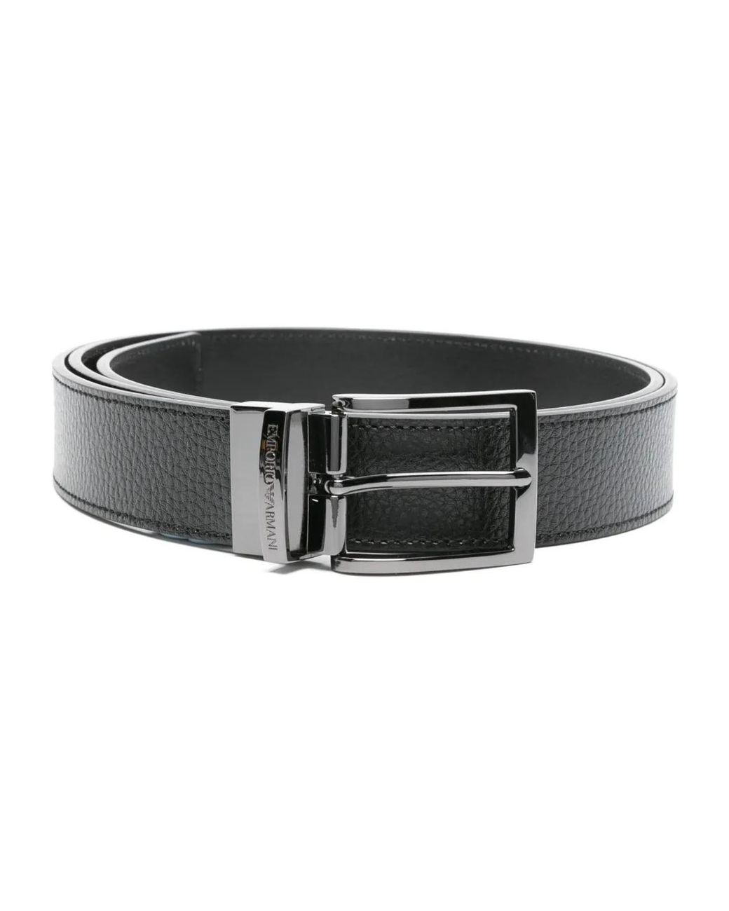 Emporio Armani Black "Tongue" Belt for men