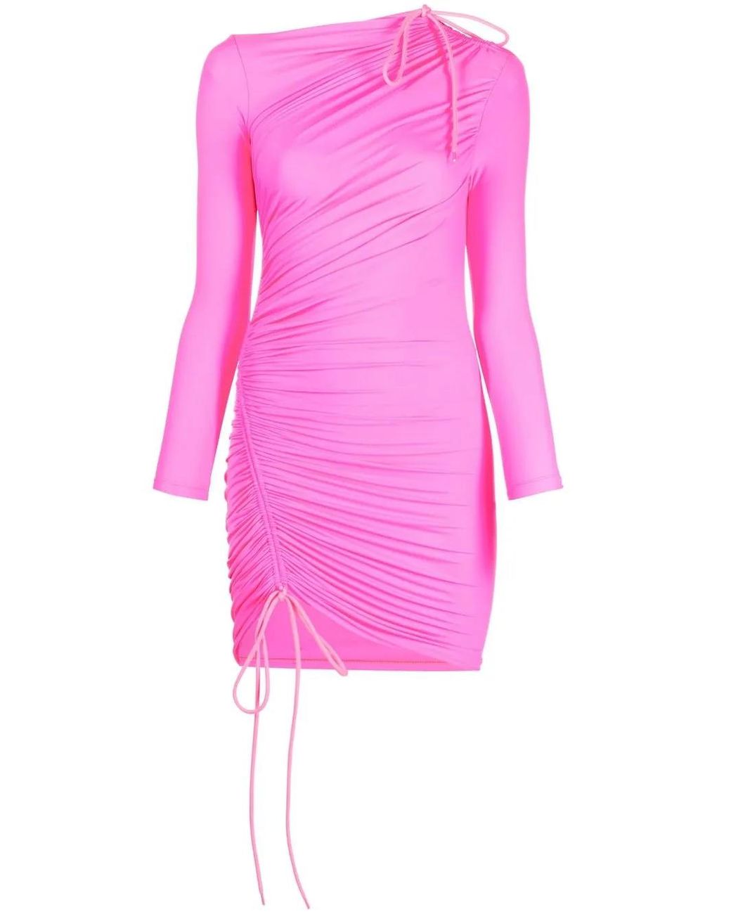 Balenciaga Pink Drawstring-detailed Mini Dress