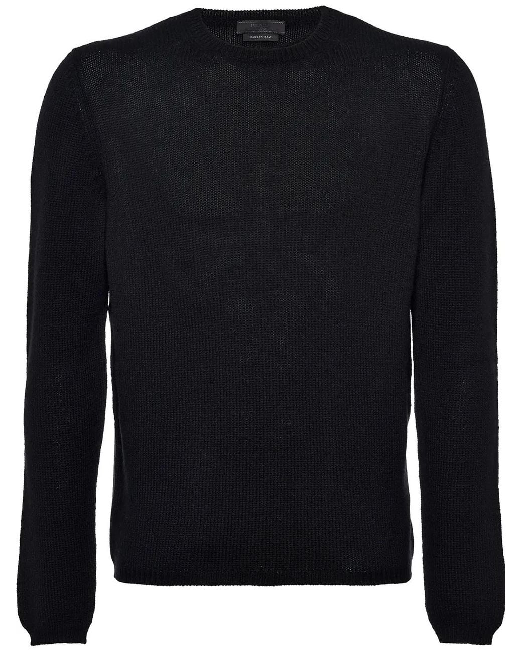 Prada Blue Cashmere Crew Neck Sweater for men