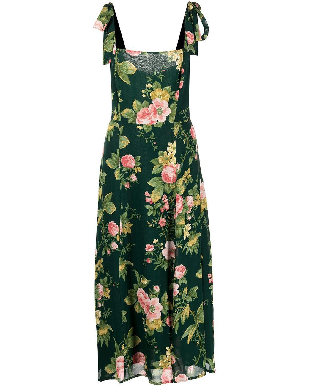 Reformation Twilight Floral-print Midi Dress in Green | Lyst