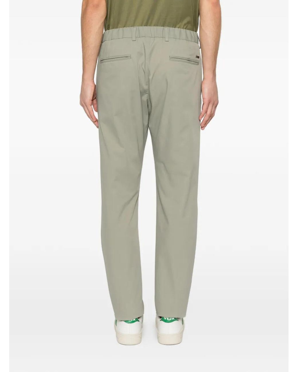 Herno Gray Pleated Trousers for men