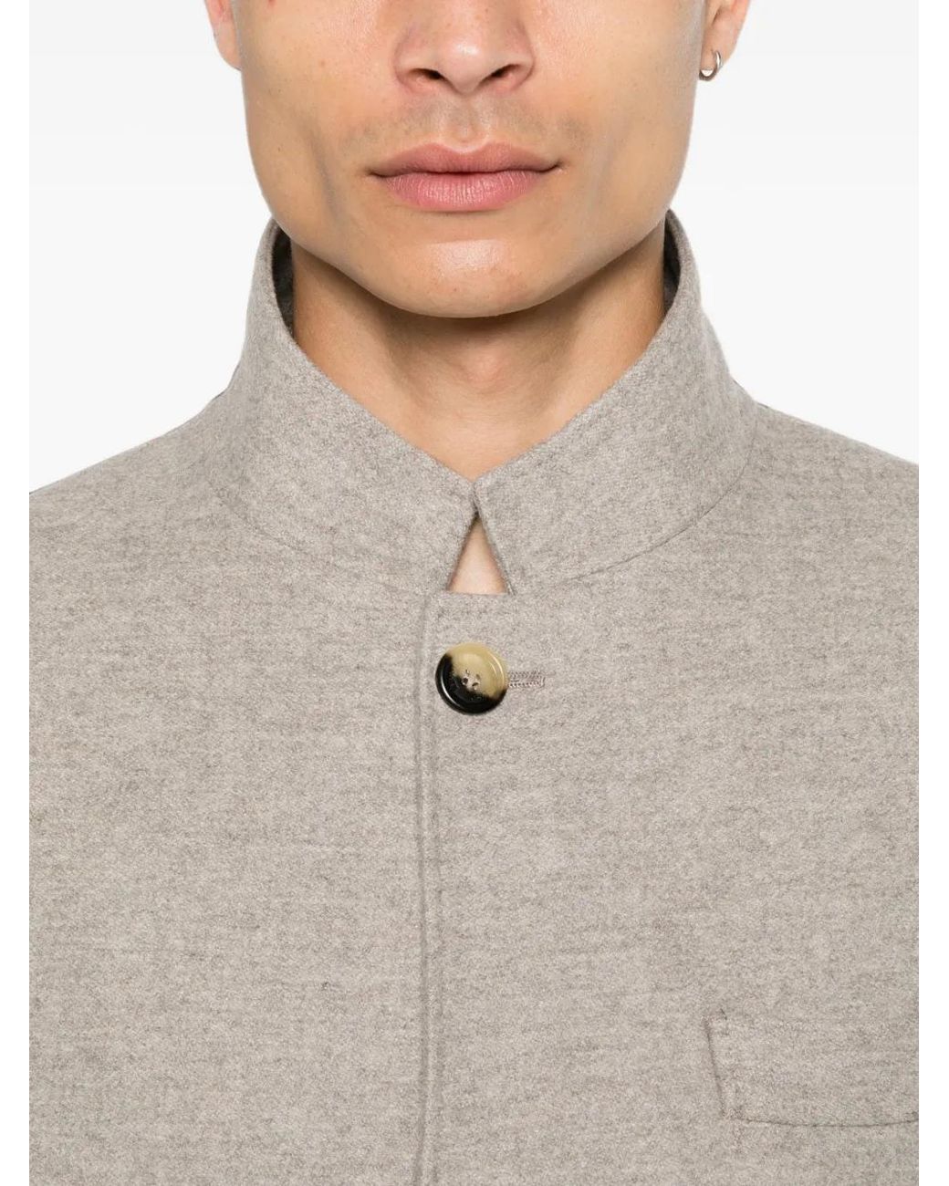 Chaqueta De Cachemira Con Botones Brunello Cucinelli de hombre de color Gray