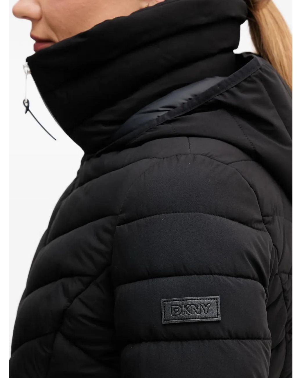 DKNY Black Gesteppte Jacke