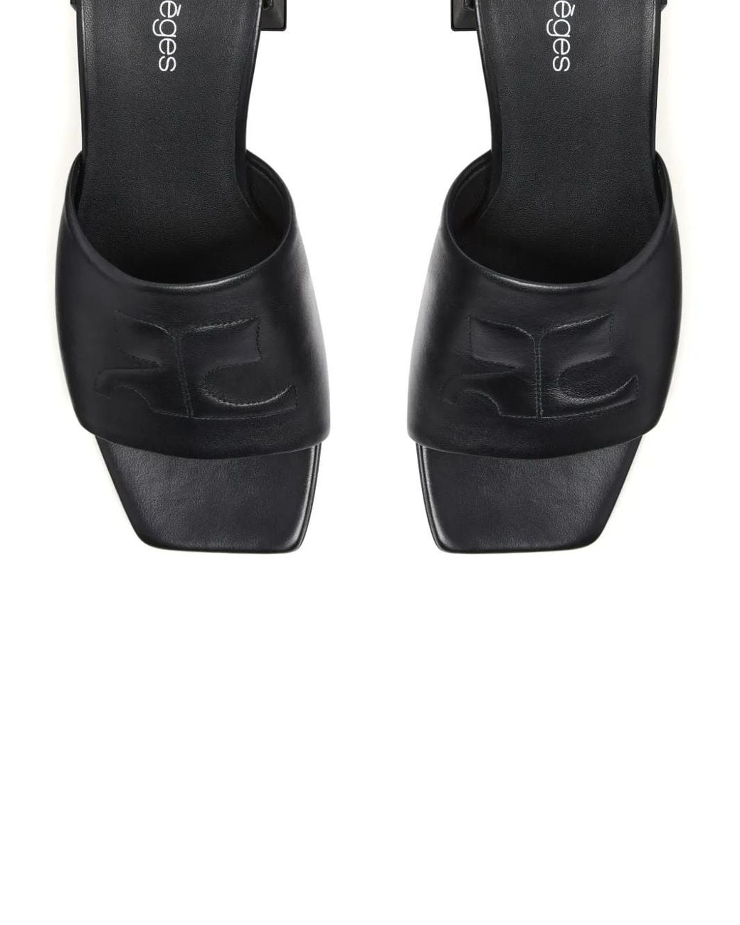 Courreges Shadow Muiltjes in het Black