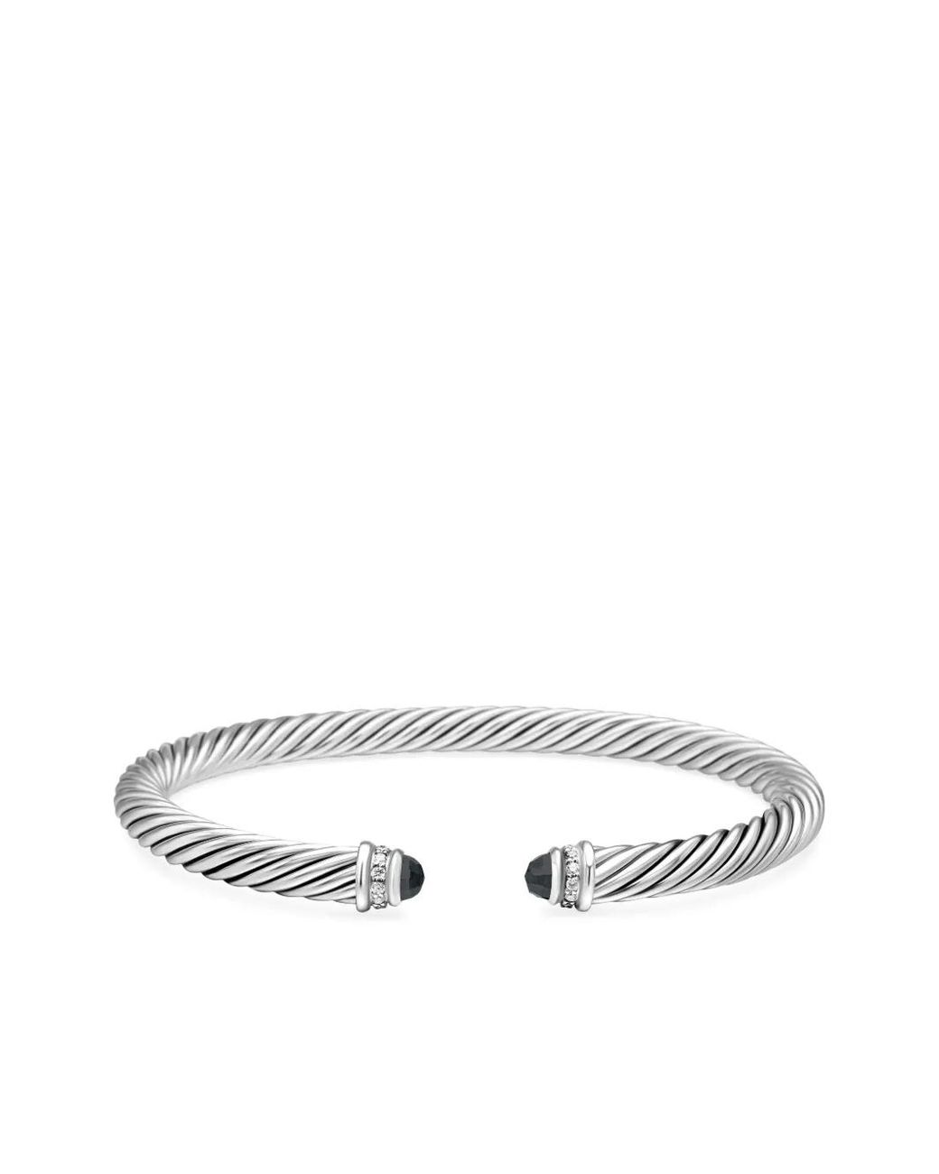David Yurman Multicolor Sterling Classic Cable Diamond Bracelet (5Mm)