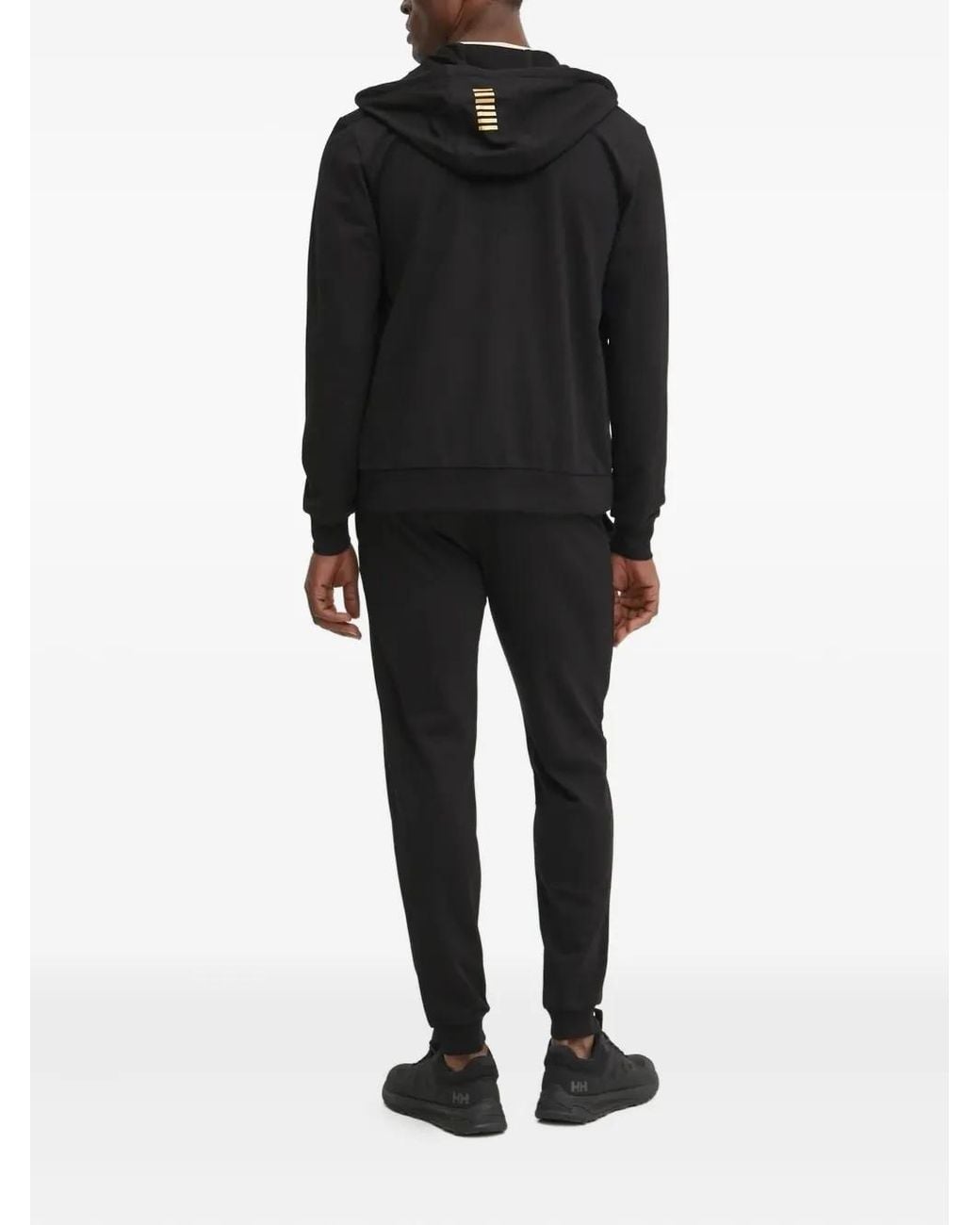 EA7 Black Logo-Print Tracksuit for men