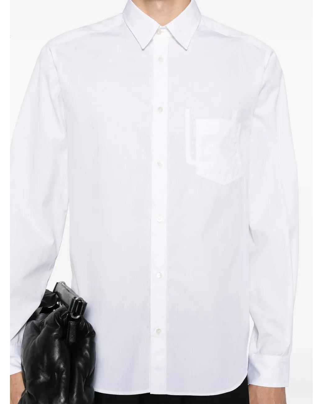 Isabel Benenato White Long-Sleeve Poplin Shirt for men
