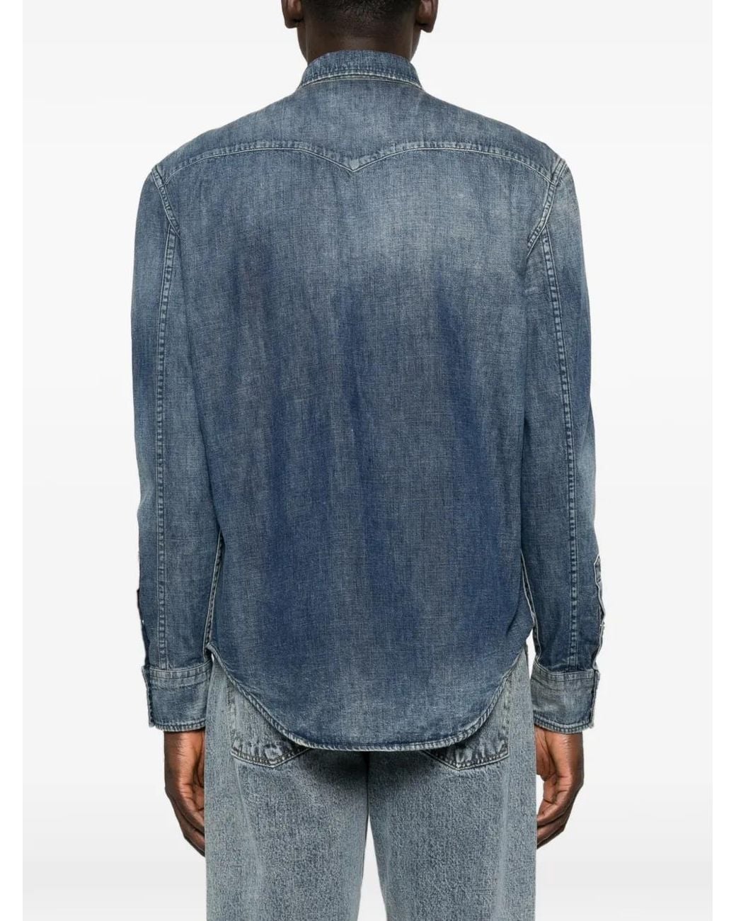 Dondup Blue Western Denim Shirt for men