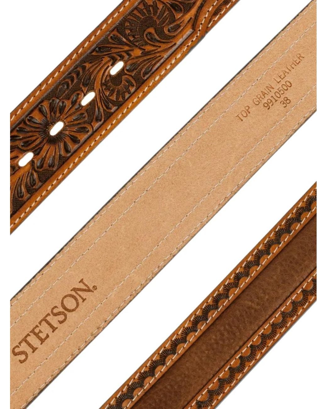 Stetson Ledergürtel Mit Geprägtem Blumenmuster in Multicolor für Herren