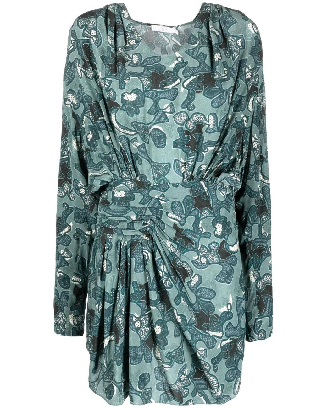 IRO Green Fontana Printed Short Dress