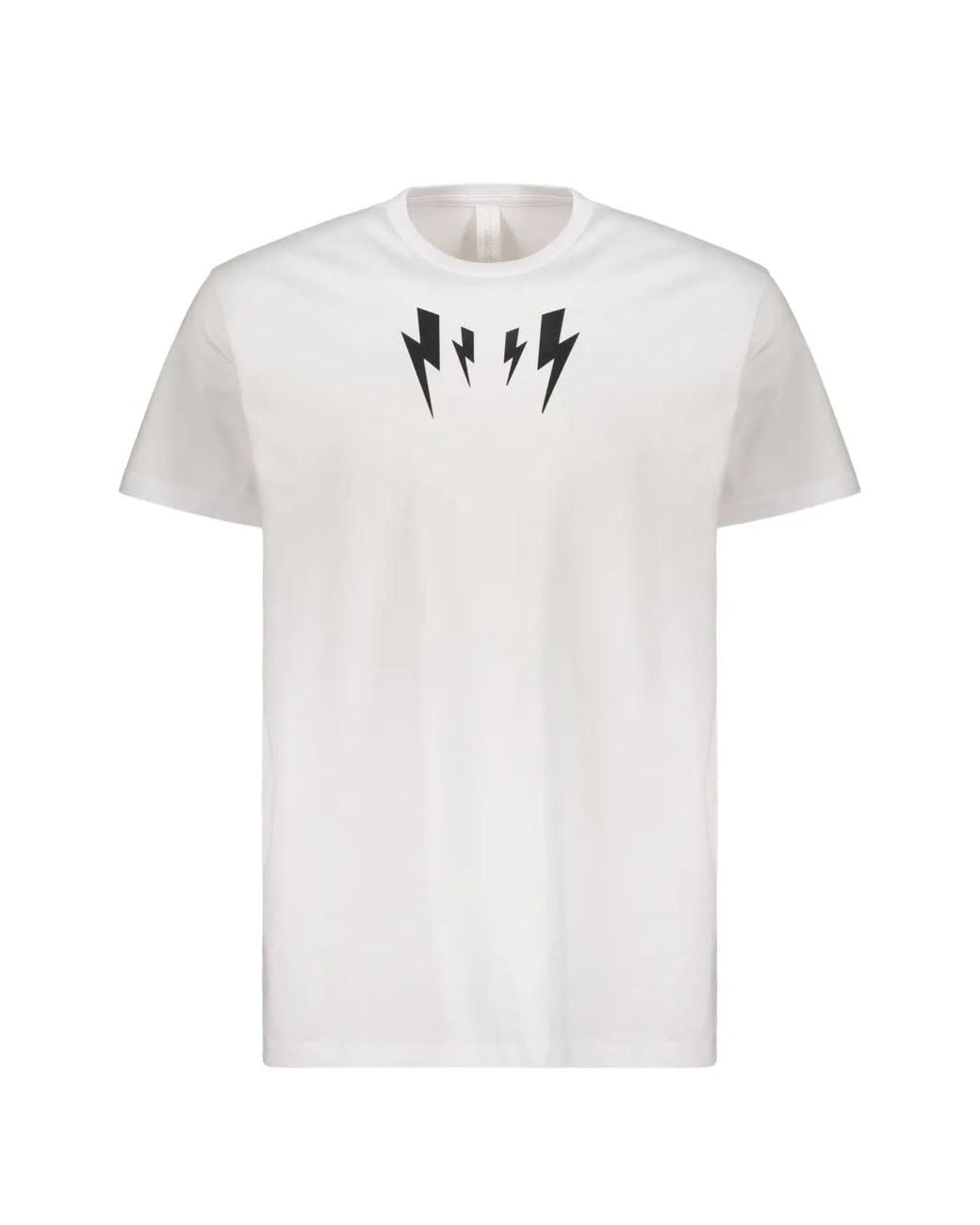 Neil Barrett White Fair Isle Thunderbolt T-Shirt for men