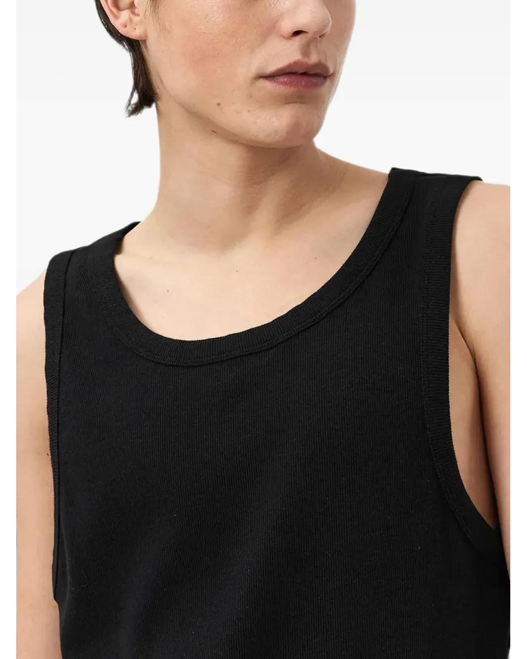 AllSaints Black Ribbed-Knit Vest for men