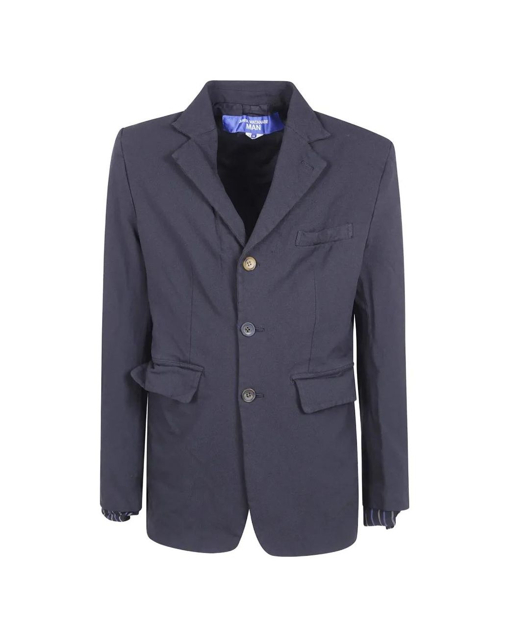 Junya Watanabe Blue Herringbone-Pattern Single-Breasted Blazer for men