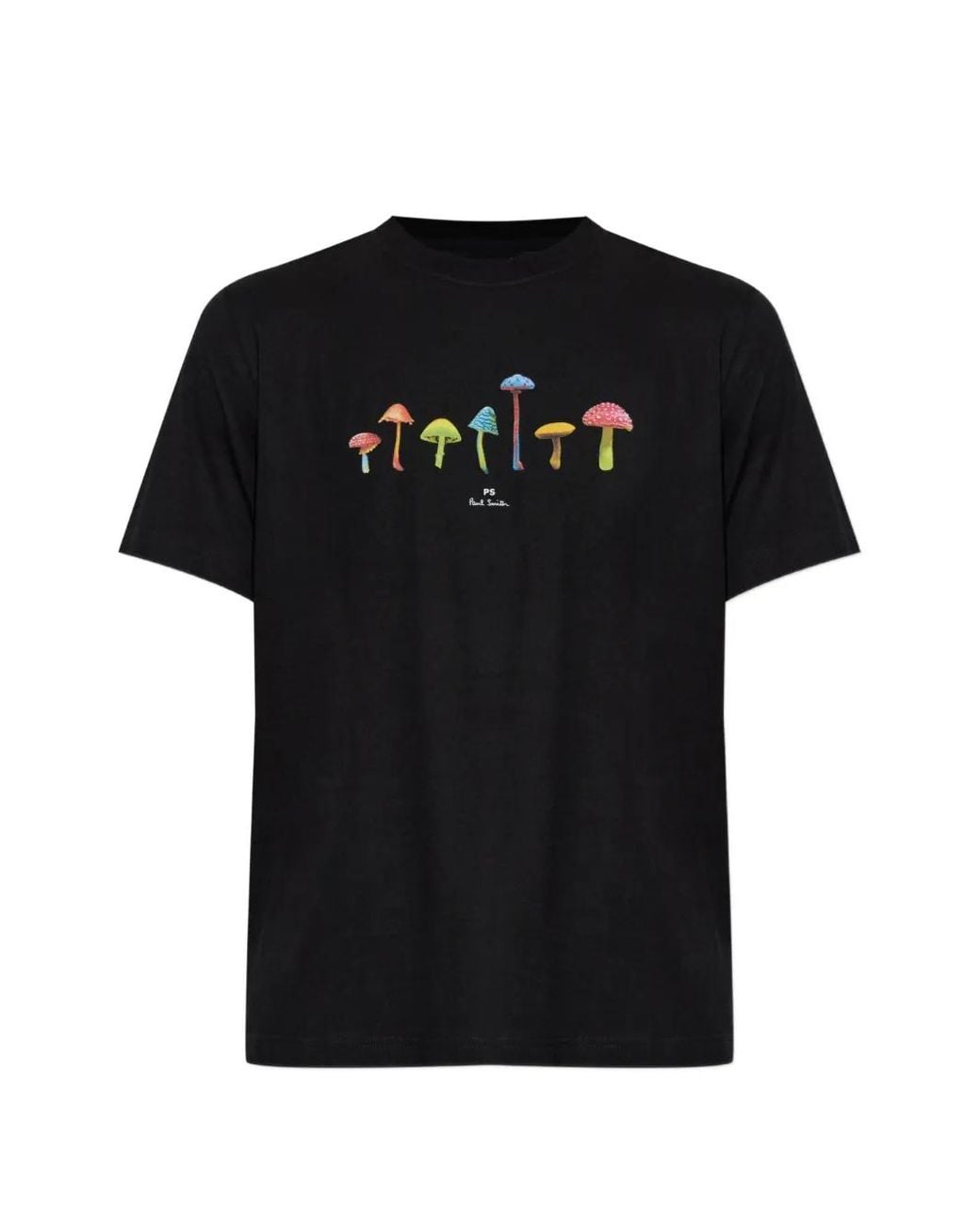 Paul Smith Black Mushrooms Print T-Shirt for men
