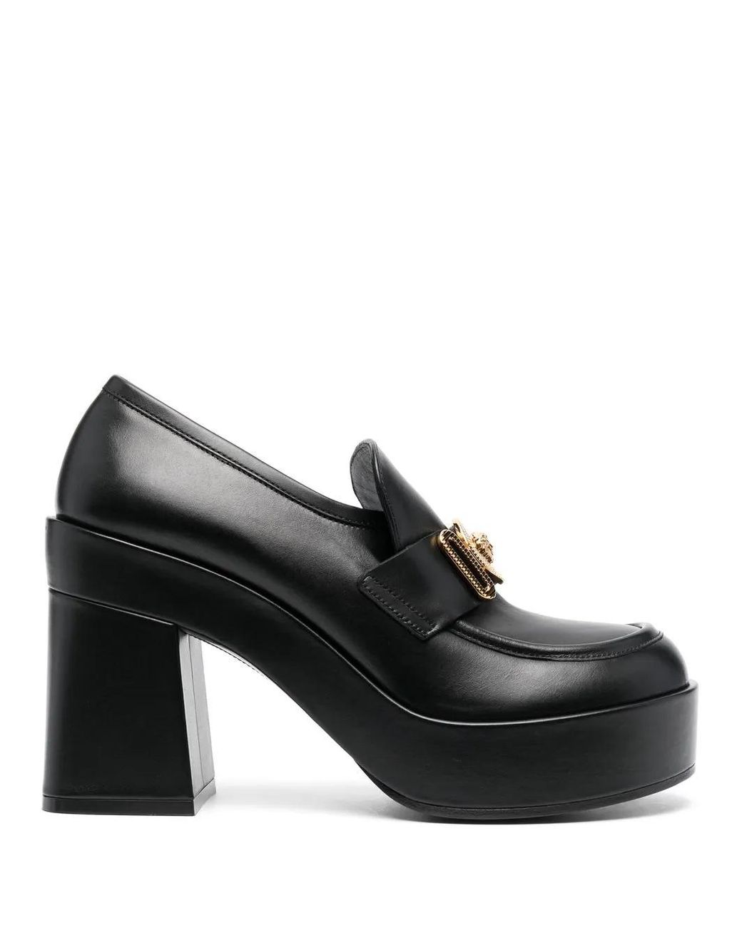 Versace Black Medusa-Head Leather Loafers