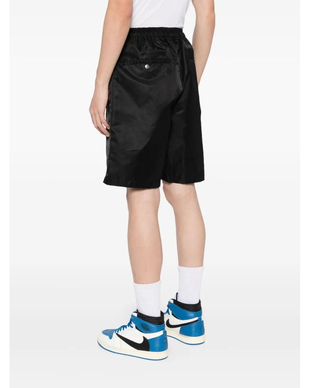 A Bathing Ape Black Logo-Embroidered Relaxed-Fit Shorts for men