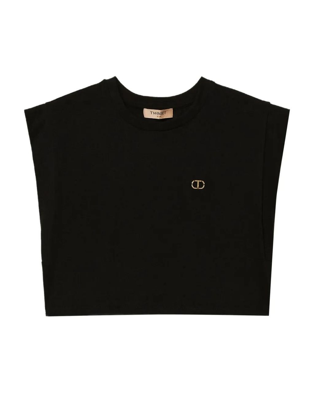 Twinset Black Cropped T-Shirt