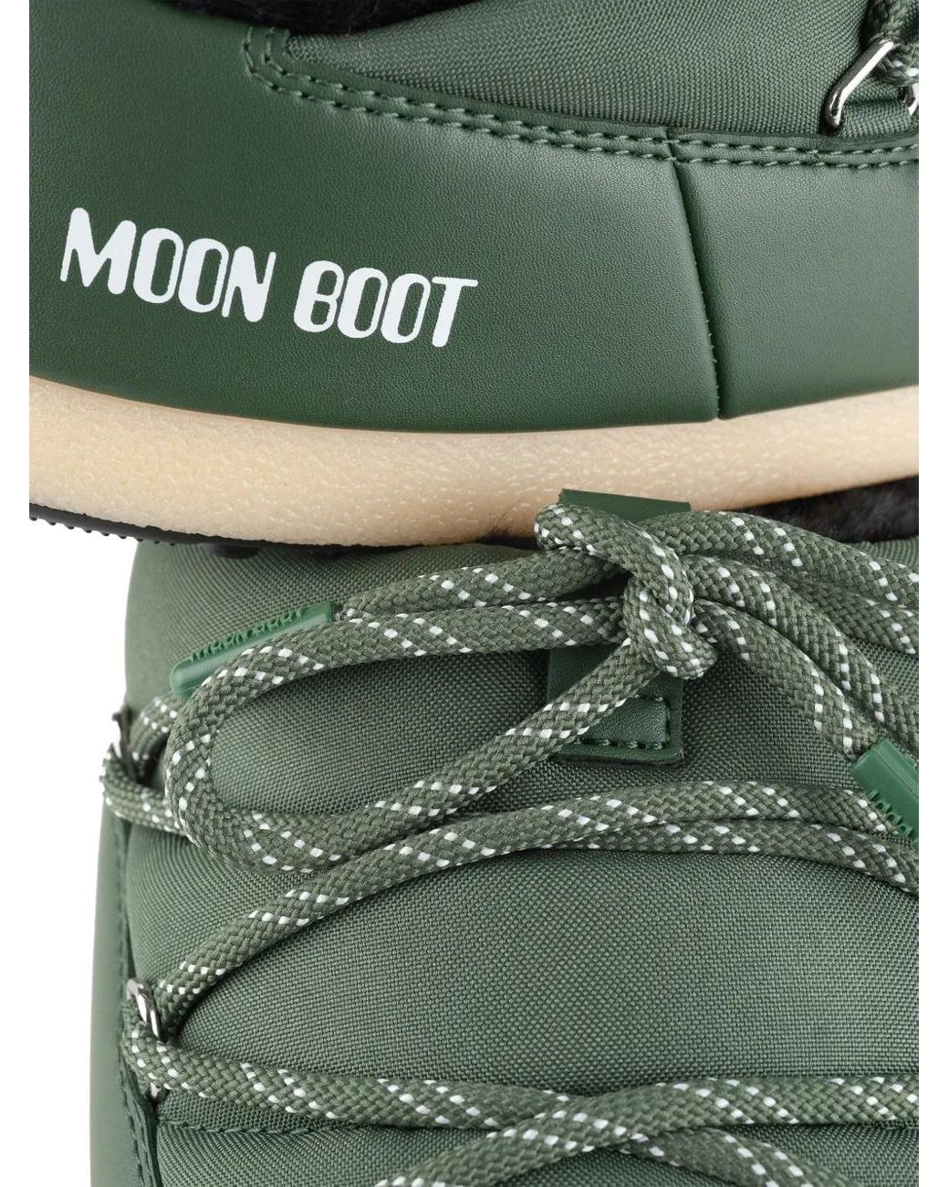 Moon Boot Green Evx Padded Lace-Up Mule Boots