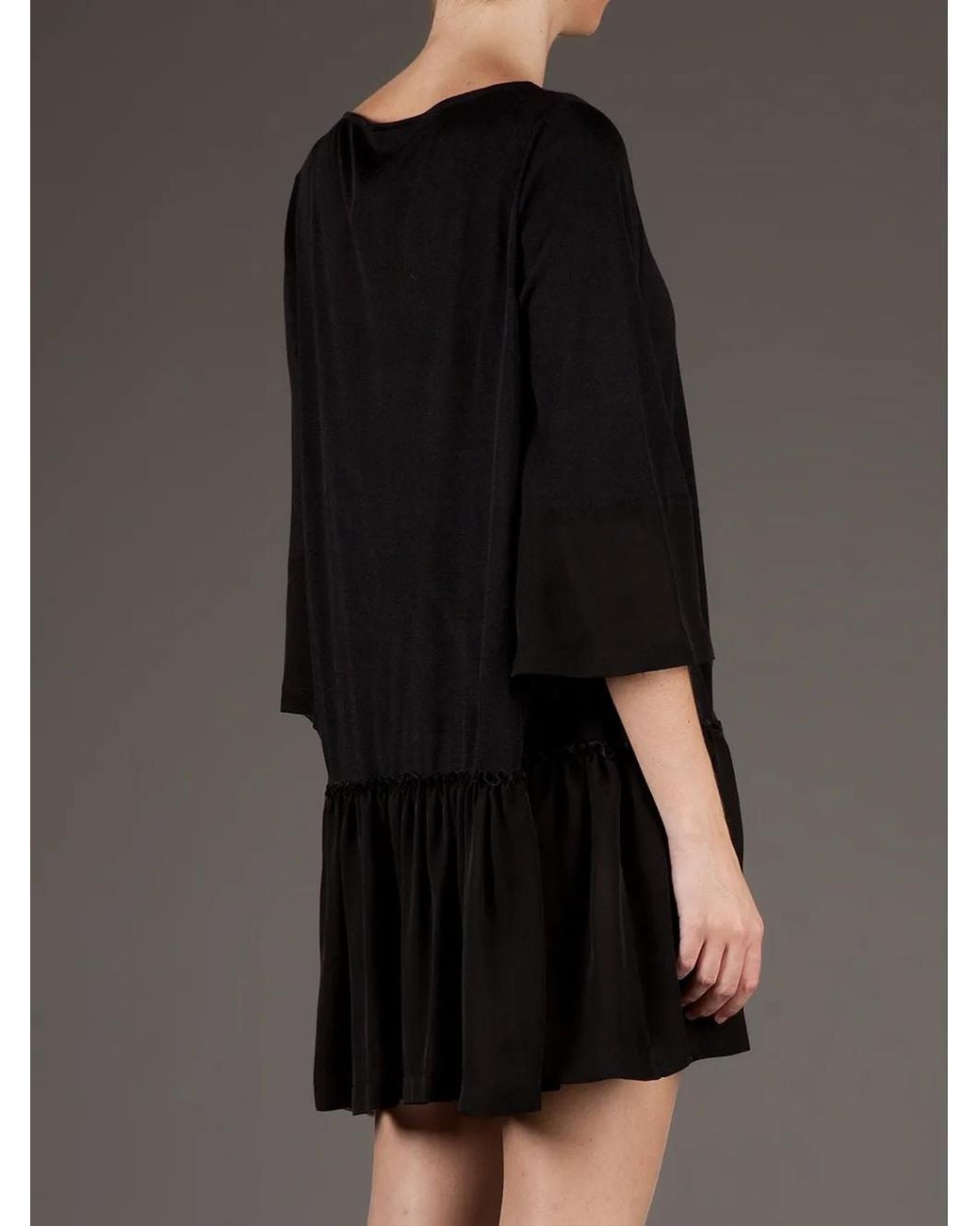 Twisty Parallel Universe Black Flared Dress