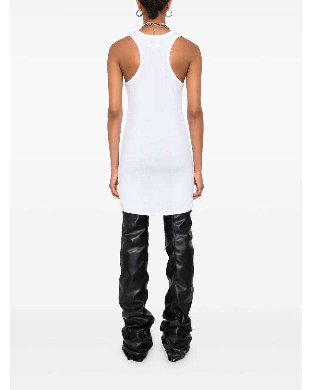 Jean Paul Gaultier White Ribbed Mini Dress