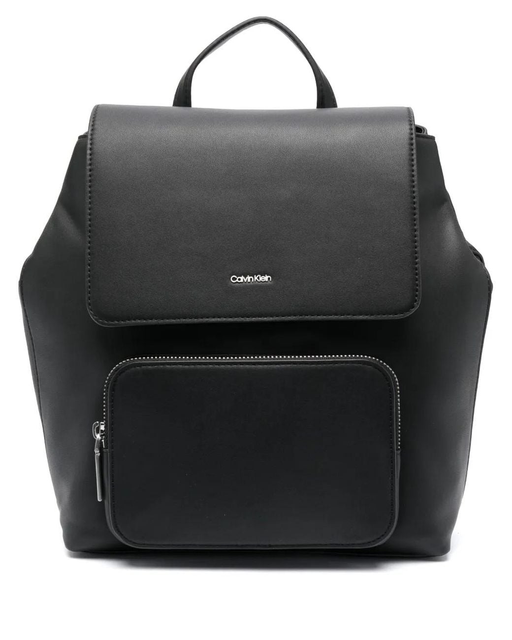 Calvin Klein Black Must Logo-Plaque Backpack