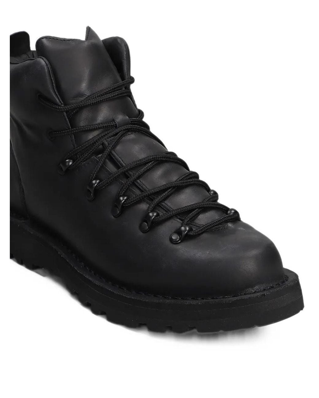 Yohji Yamamoto Black Bottines Lacées À Empiècements for men