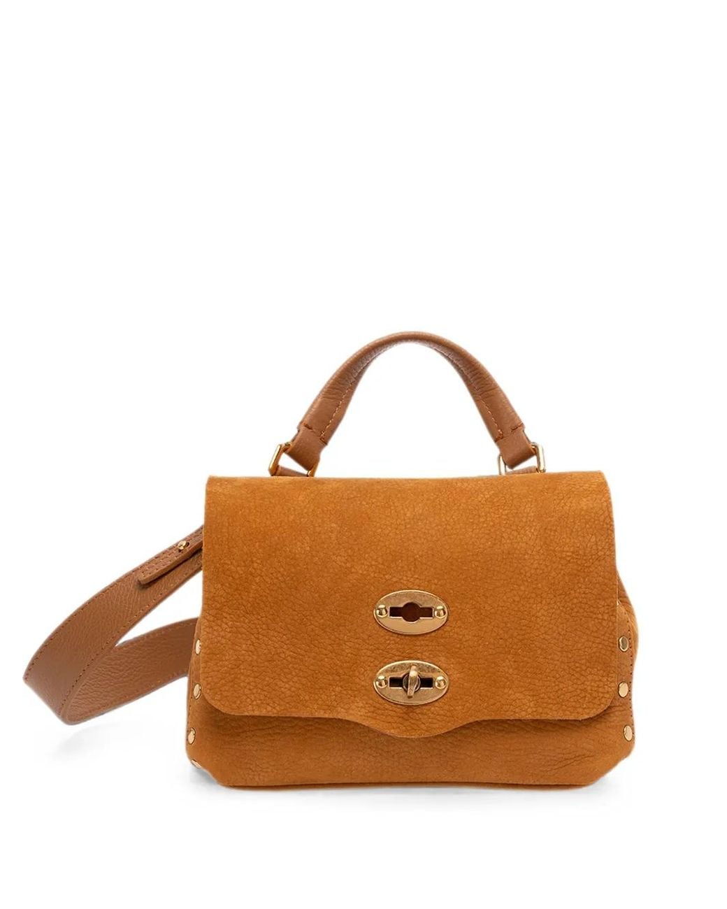 Zanellato Brown Baby Postina Jones Stud-Embellished Handbag