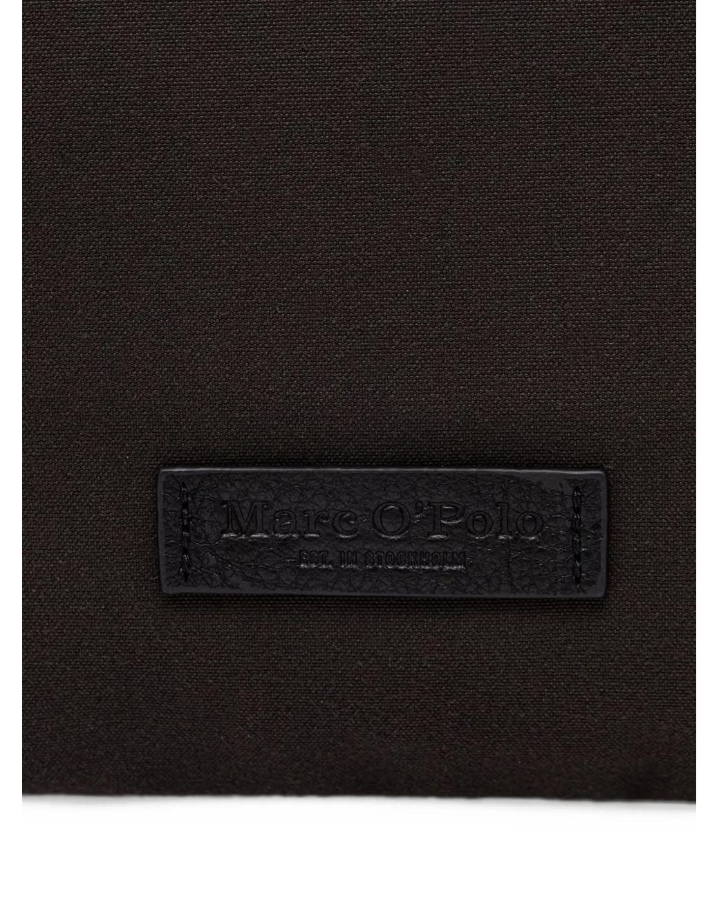 Marc O' Polo Black Logo-Patch Laptop Bag for men