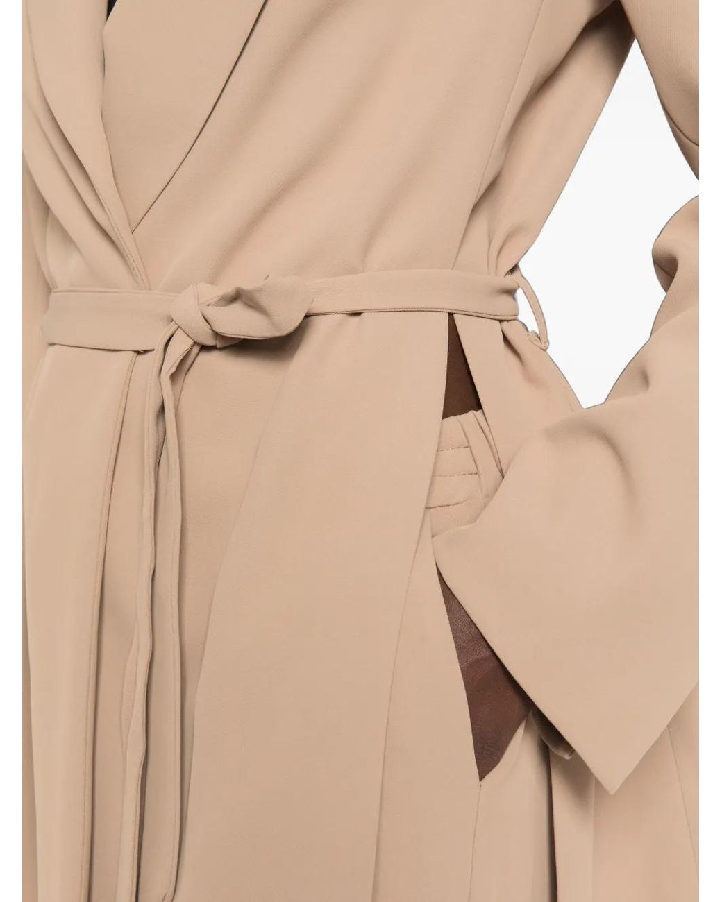 Imperial Natural Belted Shawl-Lapel Jacket