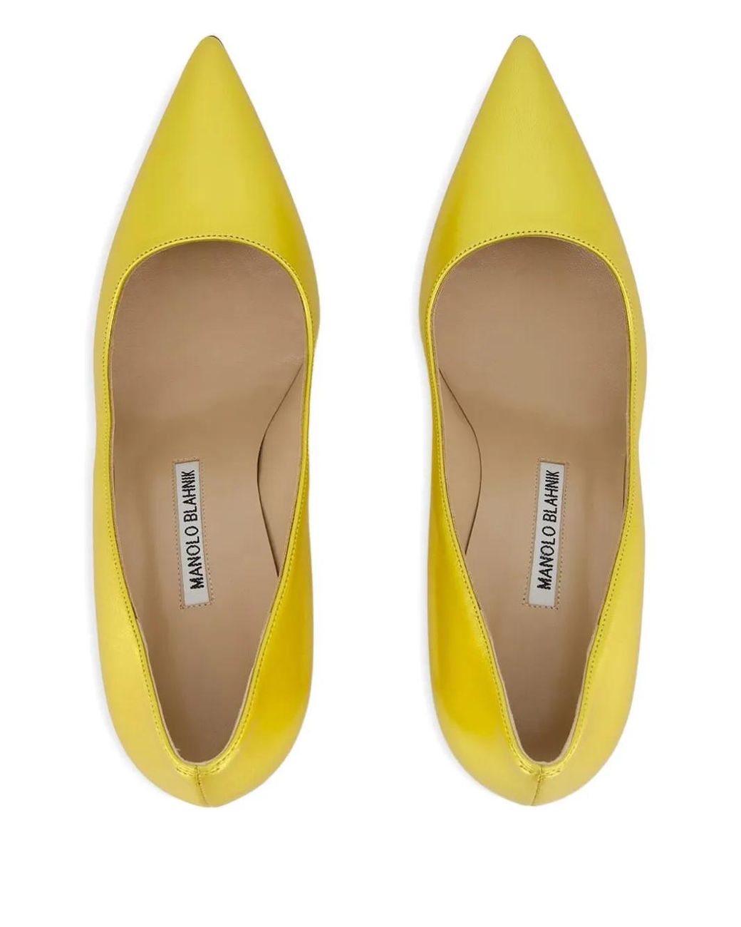 Manolo Blahnik Yellow 70Mm Bb Leather Pumps