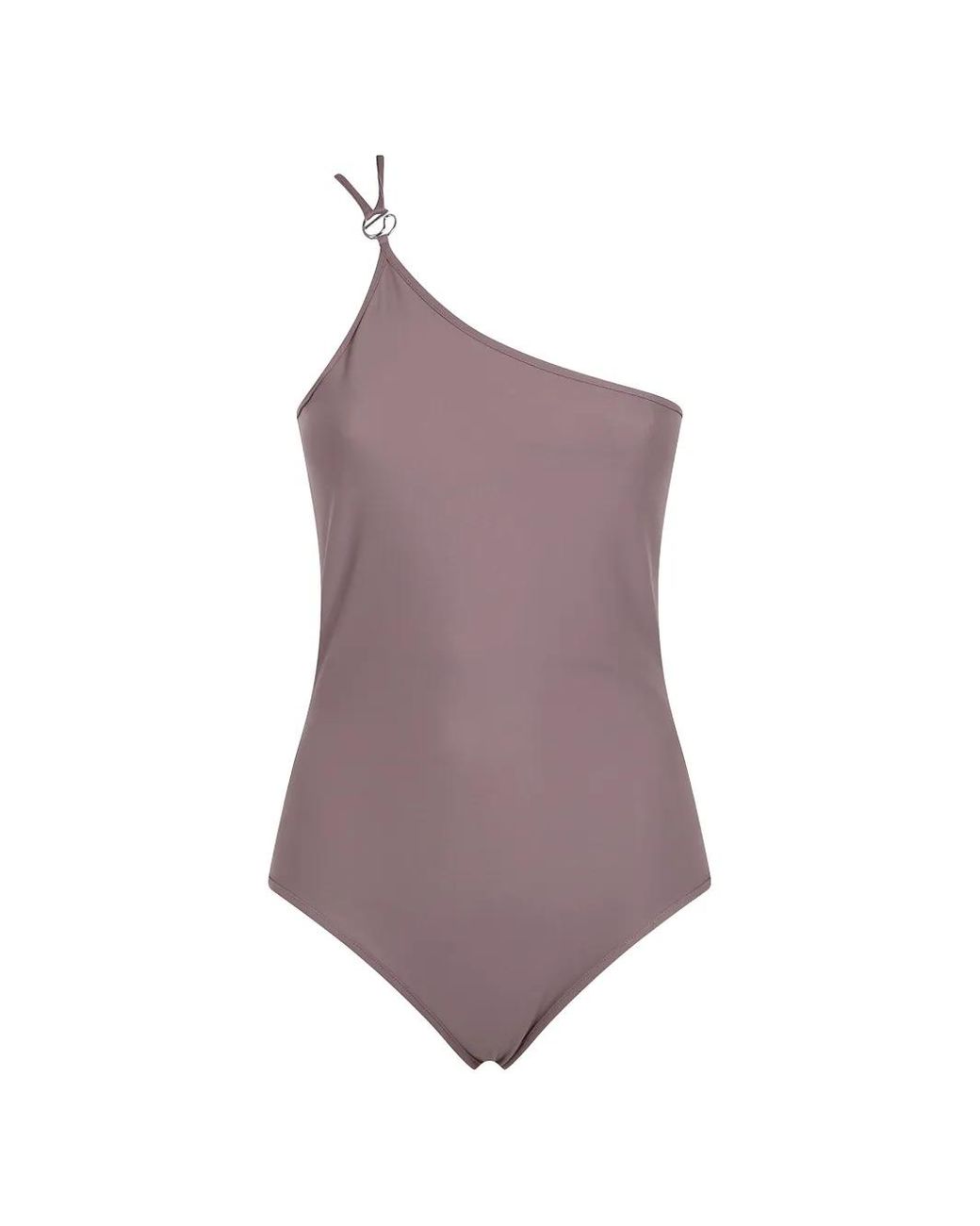 Coperni Purple Swipe-Detail One-Shoulder Swimsuit