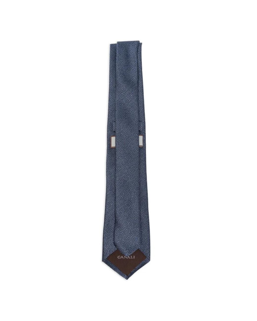 Canali Blue Micro-Patterned Silk Tie for men