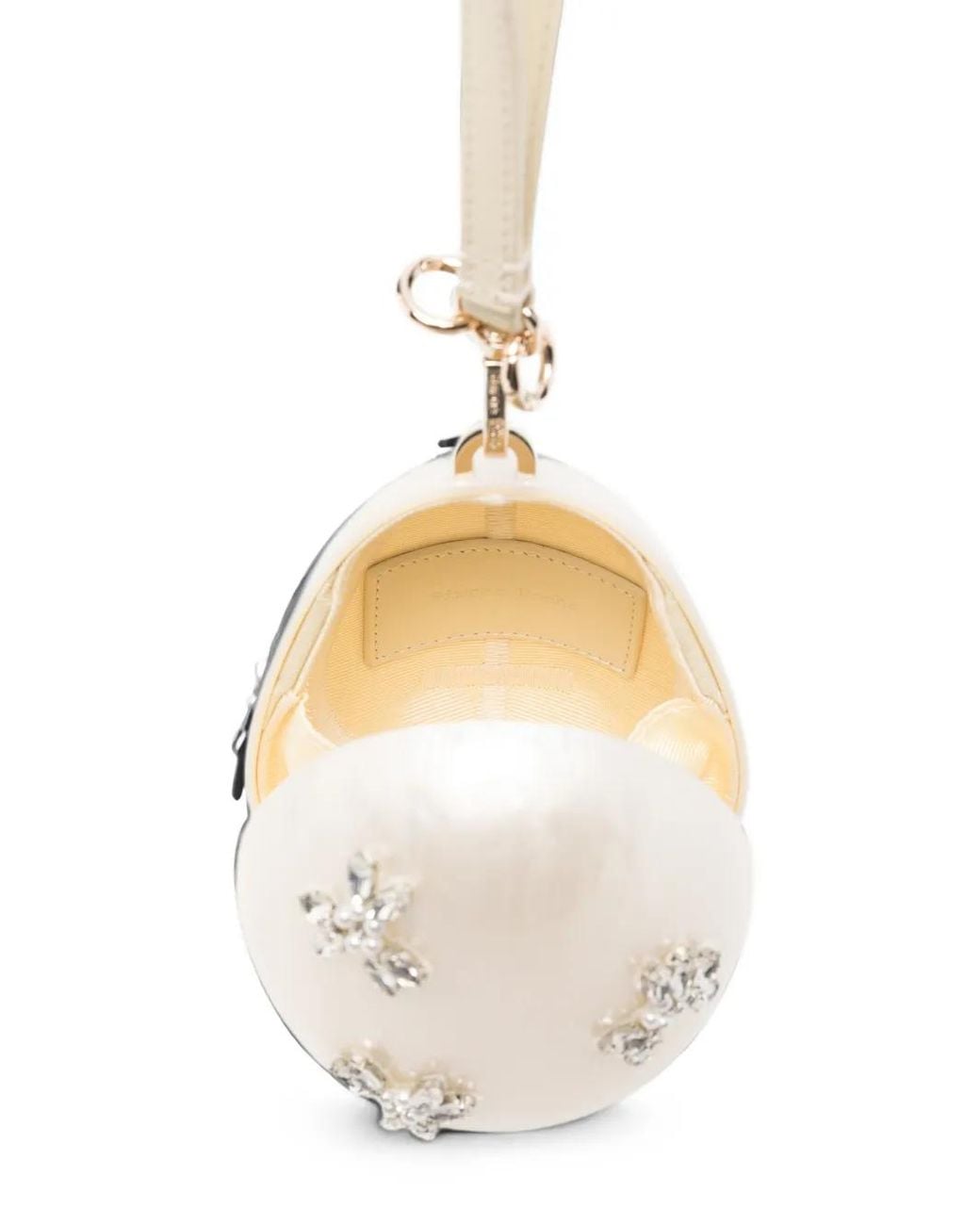 Simone Rocha White Crystal-Embellished Egg Tote Bag