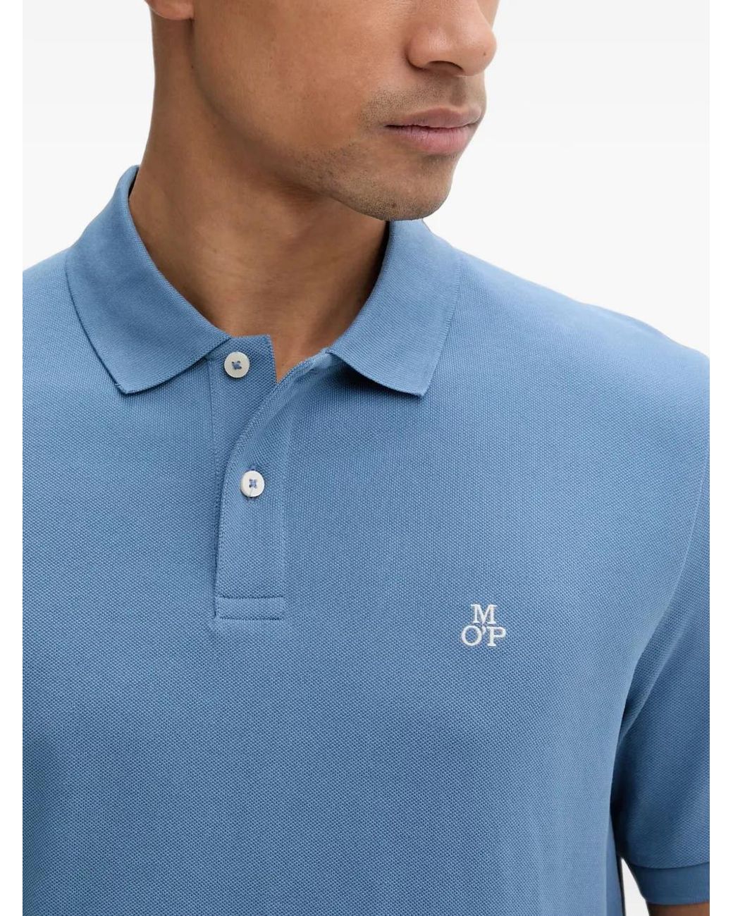 Marc O' Polo Blue Polo En Piqué À Logo Brodé for men