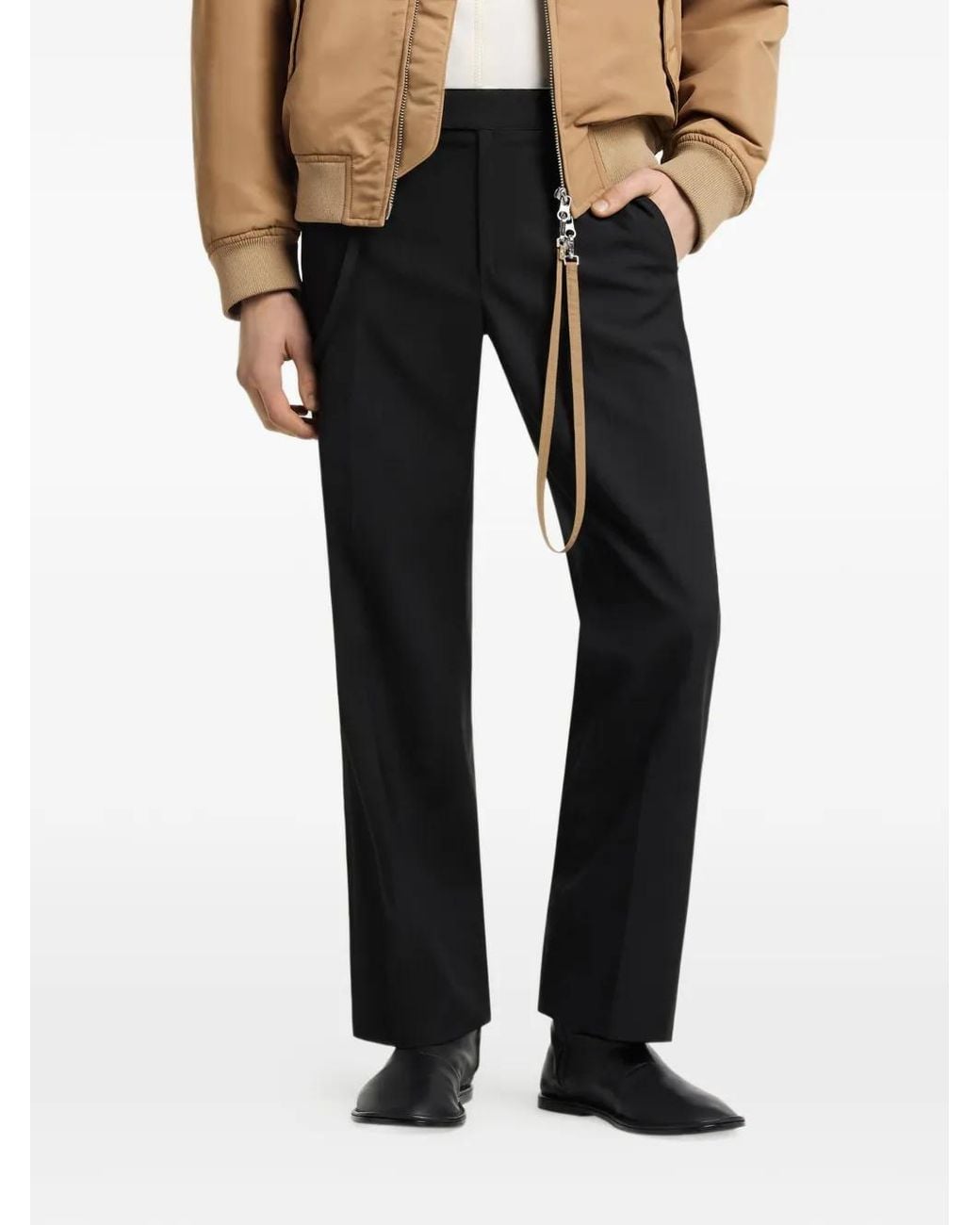 Courreges Black Pantalon De Costume À Logo Brodé for men