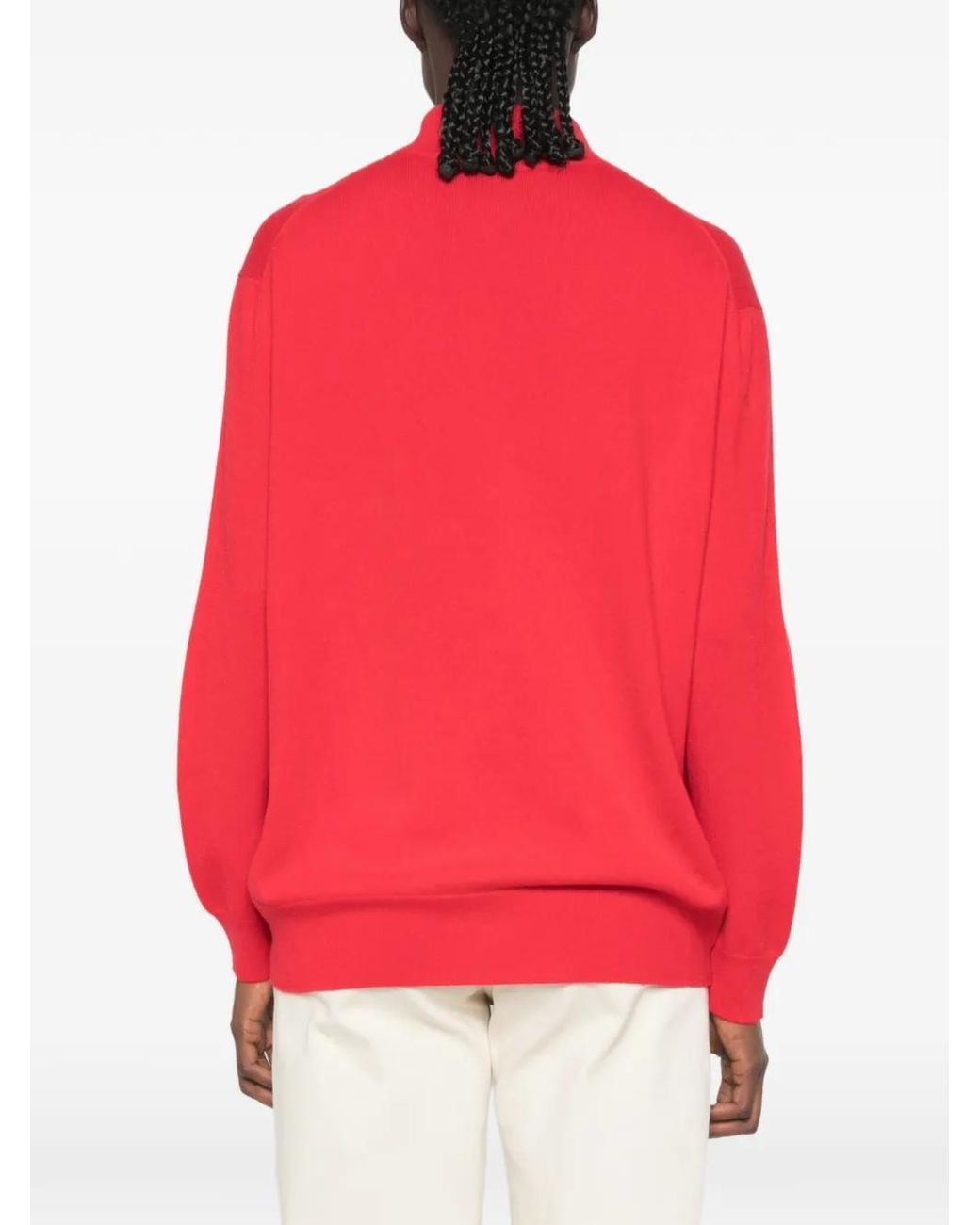 Malo Red High-Neck Sweater