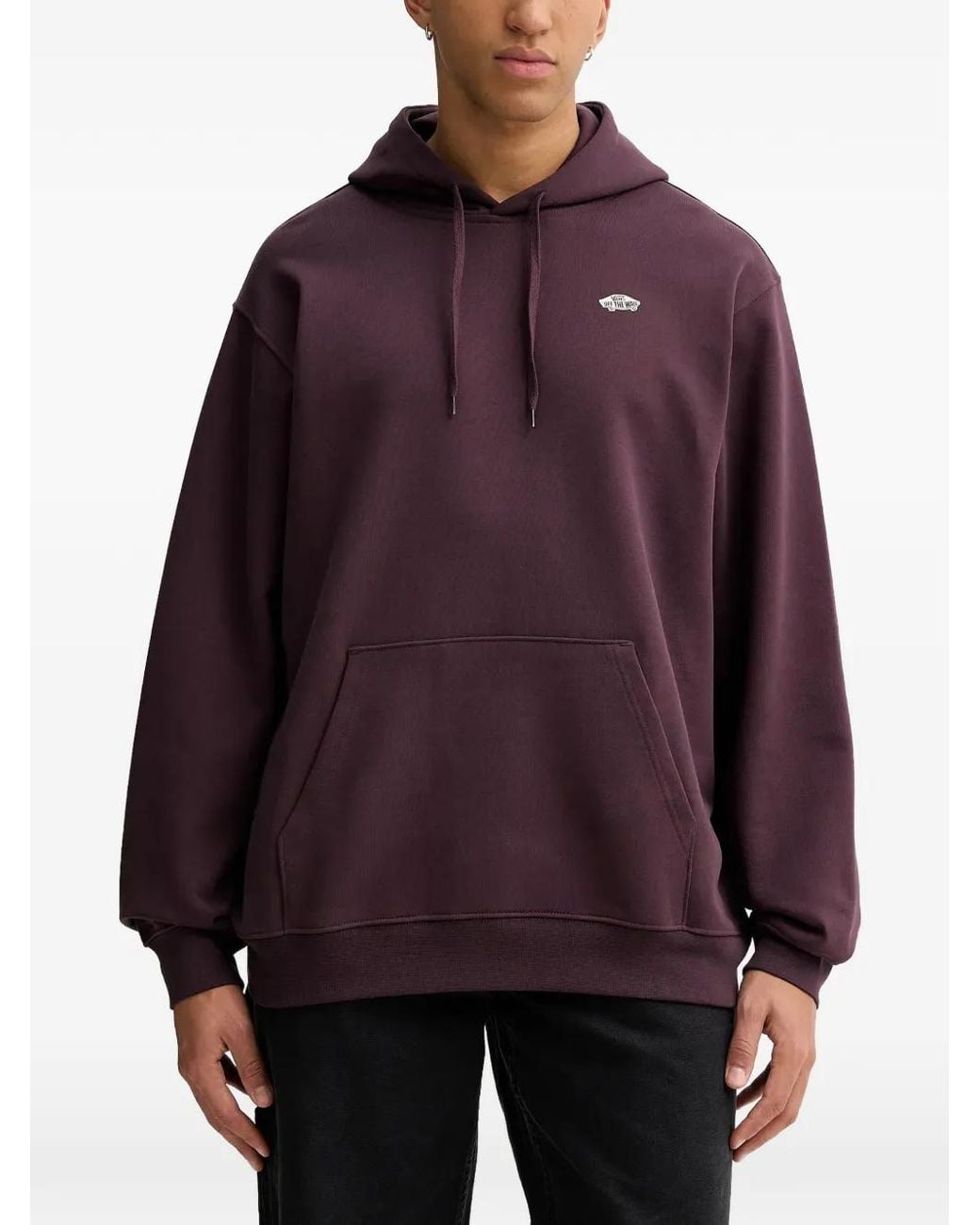 Vans Purple Logo-Print Cotton Hoodie for men