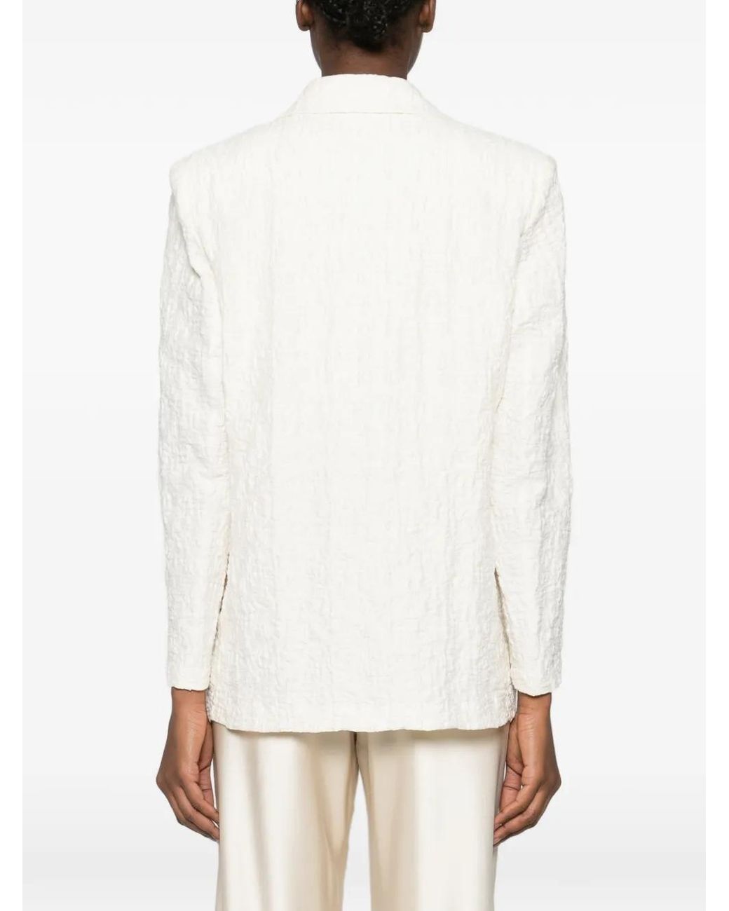 Harris Wharf London White Veste À Simple Boutonnage