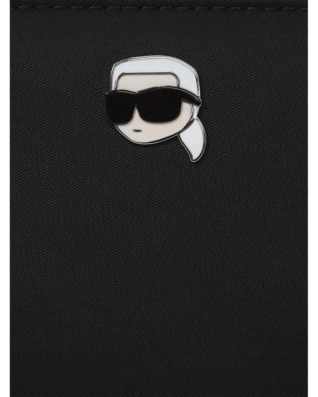 Karl Lagerfeld Black Ikon Pin Zip Wallet